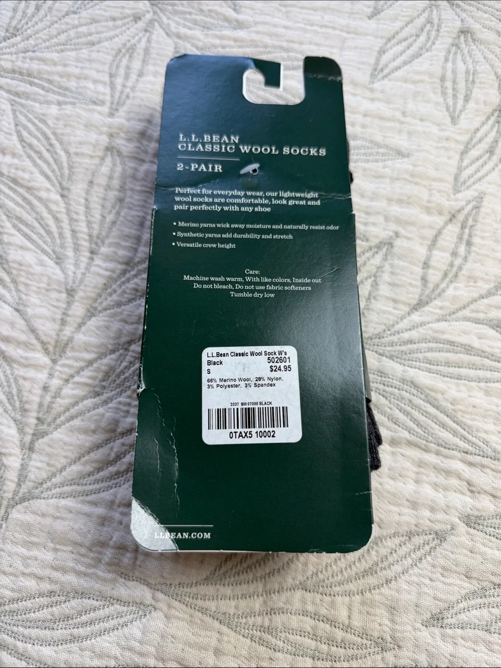 L.L. Bean Women's Classic Wool Socks - Black & Charcoal - Sz. 4-6